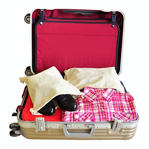 Amoyie Cotton Drawstring Bag 4pcs, Storage Bag Sets, Fabric Organiser Pouch — view 3