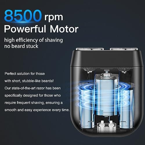 Electric Razor for Men Rechargeable Mini Beard Shaver Cordless Rotary Razor — view 2