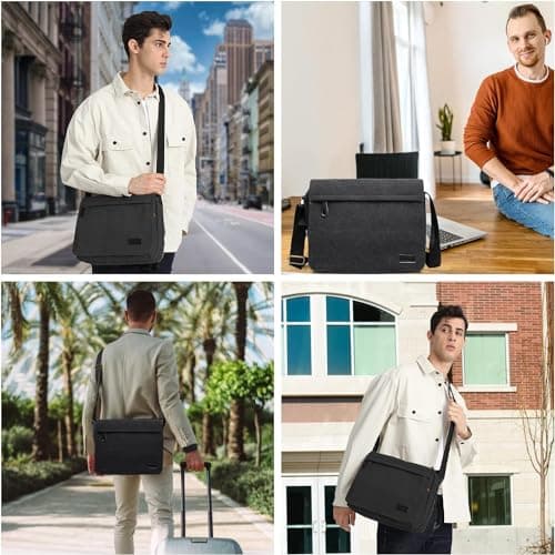Kono Messenger Bags for Men, Medium Man Bag with Multiple Pockets — view 2