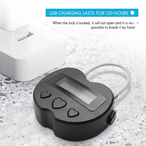 Yoiimiya Smart Time Lock Time Lock USB Rechargeable Temporary Timer Padlock Travel Electronic Timer Black — view 6