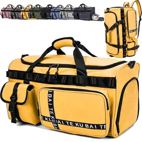AUNGKWANG Sports Bag for Women and Men, XXL Sports Gym Bags, 65L Waterproof Travel Bag, with Shoe Compartment and Wet Pocket, Large Holdall, Cabin, Gym Bags, for Travel, Fitness, Sport