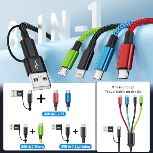 Firsting Travel 4 in 2 Multi Charging Cable, Dual Type-C, 1Pack 5FT — view 3