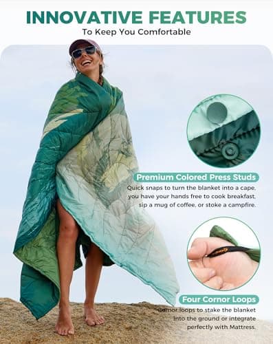 KingCamp Camping Blanket, Lightweight Warm Multifunctional, Verdant Hills — view 4