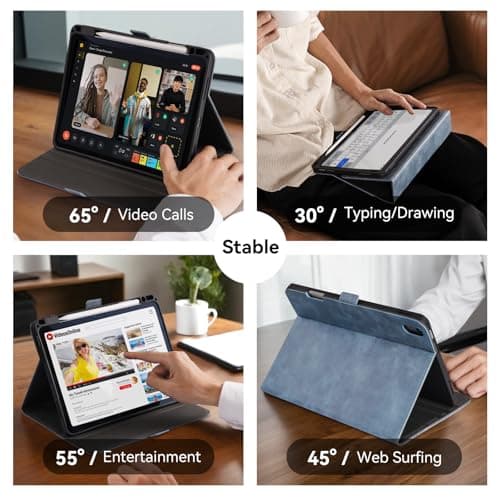 AsileCuir Case for iPad A16 (11th Gen)/iPad 10th Generation, Blue — view 3