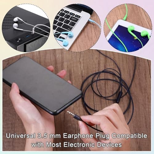 Xinnun 50 Pack Wired Ear Buds with Mic for Student, Simple, Multicolor — view 4