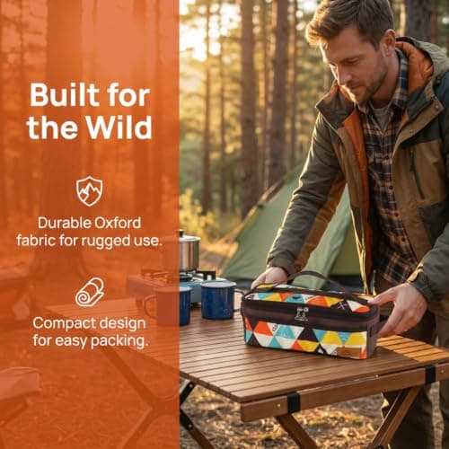 MagiDeal Outdoor Storage Container Cutlery Organizer Bag Portable Travel Carrier Oxford Material Camping Storage Suitable for Picnic Road Meal Cooking — view 3