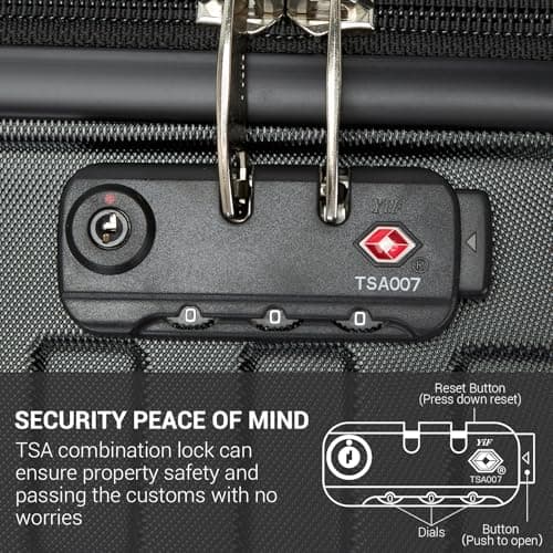 Supercase Hand Cabin Luggage Lightweight Hard Shell Carry On Suitcase Trolley with TSA Lock Spinner Wheels — view 4