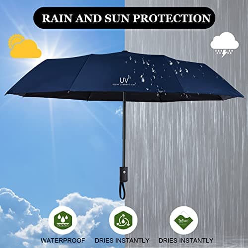 Vicloon Travel Umbrella 8 Ribs UV Sun Umbrella, Automatic Open & Close — view 5