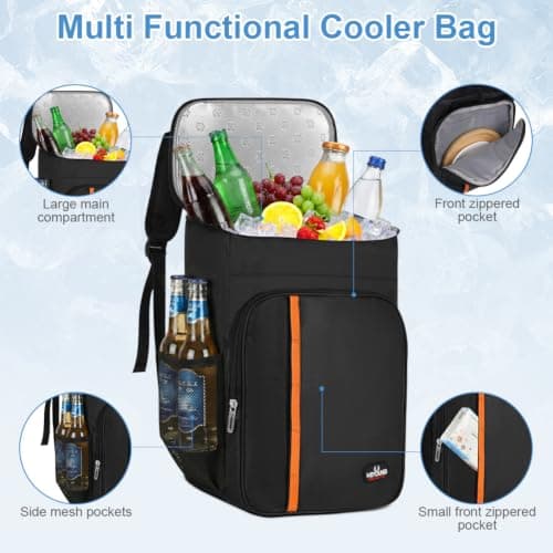 Ainiv 18L Cooler Backpack, Large Capacity Insulated Cooler Bags Women Men — view 6