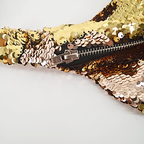 LA HUATE Women's Sparkly Sequin Fanny Packs Glitter Waist Bag Adjustble Buckle Belt Bag Shiny Bum Bag Sling Shoulder Chest Bag — view 4