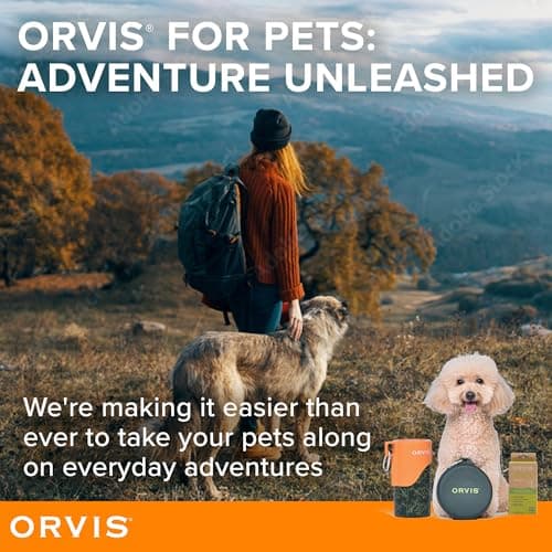 Orvis Pet Travel Collapsible Feeder with Food + Water Dish, 2-in-1, BPA Free, Food-Grade Silicone | Space-Saving Pet Travel Bowls, Nonslip Bottom + Carabiner Clip — view 6