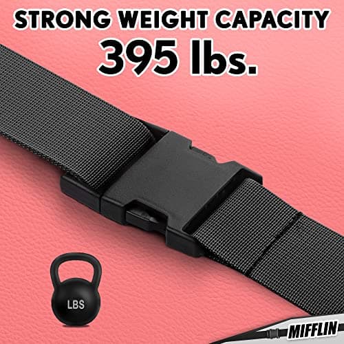 Luggage Straps - Black, 78" Long, 2 Inches Wide, 4 Pack - Adjustable Nylon Belt for Travel Suitcases & Bags - by Mifflin — view 4