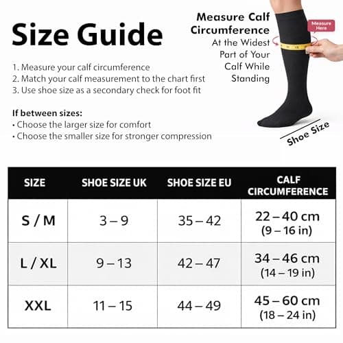 Compression Socks for Flight Travel, Running, Knee High, Women & Men — view 3