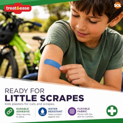 SOL 200pk Kids Plasters - Washproof Plasters for Kids Assorted Sizes — view 3