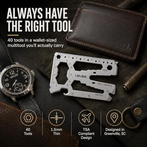 Lever Gear Toolcard Pro 40-in-1 Credit Card Multitool, TSA Compliant — view 2