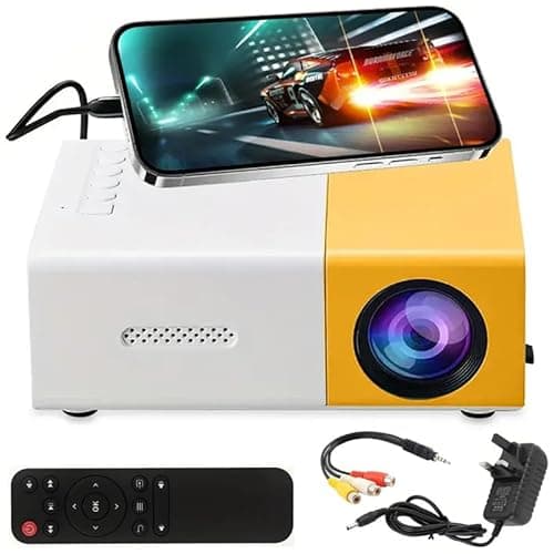 Portable Mini Projector, Full Colour LED Home Theatre Video Projectors for Bedroom, Outdoor, Movies, Children, Video TV with HDMI USB AV Interfaces and Remote Control
