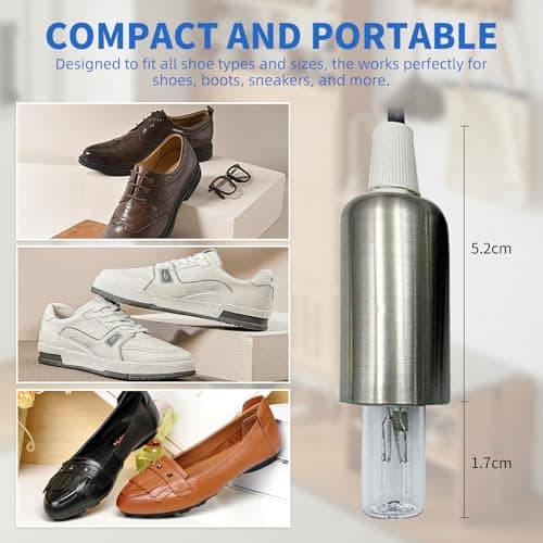 LNBEI UV Light Ozone Shoe Deodorizer, Portable U-V Shoe Cleaner for Sneakers, Boots, Dress Shoes (Black) — view 3