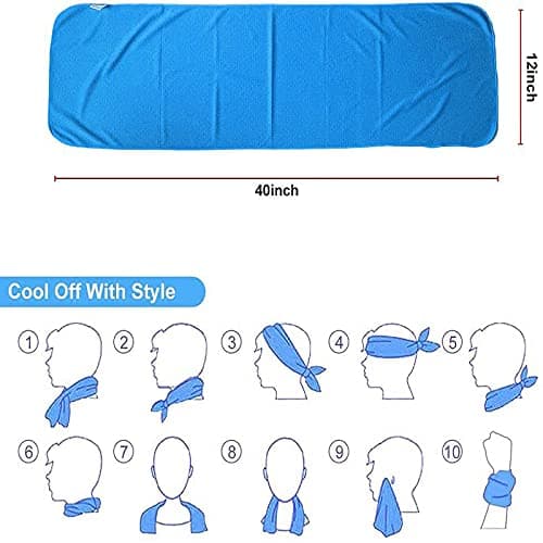SZELAM Cooling Towel(40"x12") Microfiber Towel Yoga Towel for Men or Women Ice Cold Towels for Yoga Gym Travel Camping Golf Football & Outdoor Sports 6 Packs (6Pcs Mixed Color) — view 6