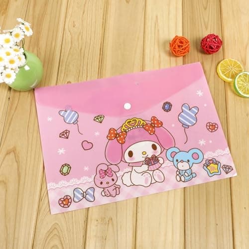 OMEIU Store 5PCS Plastic Wallets A4, 5 Different Designs Plastic Folders Popper Folder with Snap Closure, Lightweight Wallets for Document Office School Organization for Kids Adults (Purple 4pcs) — view 5