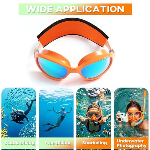 Dawitrly Scuba Mask Strap Cover, 2PCS Neoprene Diving Goggles Hair Protector Wrap, Waterproof Mask Slap Straps for Dive Snorkel, Swimming Water Sports Orange — view 6