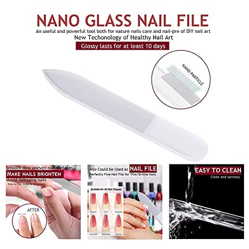 HANTEKAS Manicure Set Nail Clippers Kit 5 Pieces in 1 Stainless Steel Professional Grooming Nail Care Tools Including Nano Glass Nail Shiner Buffer File Gift for Men Husband Boyfriend Parents Women — view 5