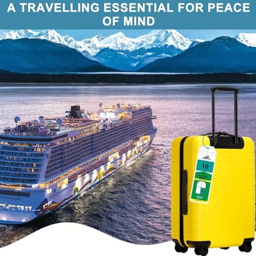 4PCS Cruise Luggage Tag Holder - Waterproof Travel Tags - Clear Suitcase Tags - Zip Seal & Steel Loops - Luggage Accessories for Cruise Ships & Travel — view 5