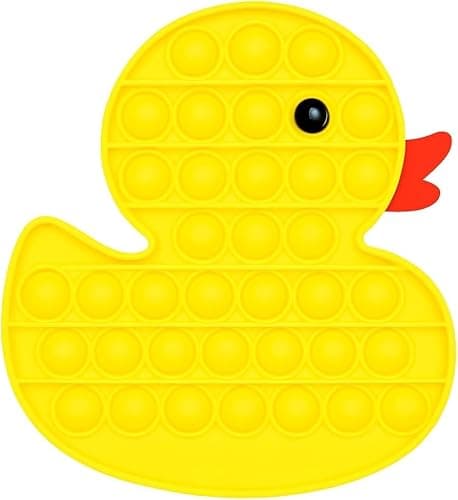 RANZAH Duck Pop Bubble Fidget Toy for Kids & Adults – Silicone Sensory Bubble Popping Toy, Stress Relief Anxiety Toy, BPA Free Push Pop Bubble Game, Reusable Portable Autism Sensory Toy (Duck)