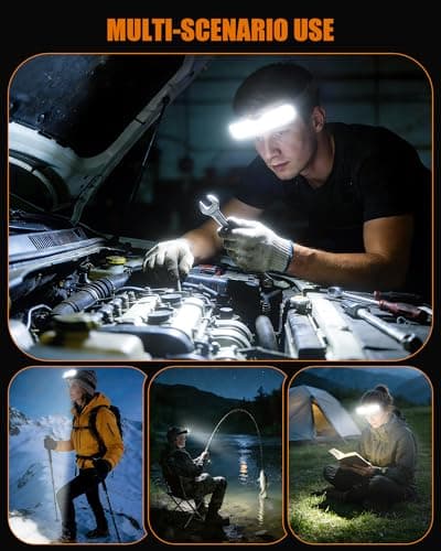 Mohard Head Torch Rechargeable, 230° Wide Beam Bright LED Headlamp — view 6