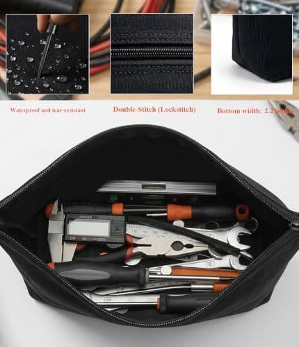 PRESEE 4-Pack Tool Pouch, Heavy Duty Multi-Purpose Zipper Bag, 4 Colors — view 4