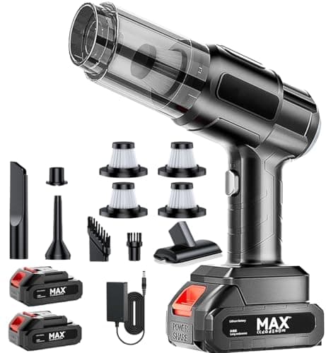 Handheld Vacuum Cleaner Cordless, 50000PA Powerful Car Hoover with Suction & Blow Function – Dual Battery (24 Mins Runtime) Ultra-long Battery Life,Lightweight & Portable Car Cleaner for Car/Home/Pet