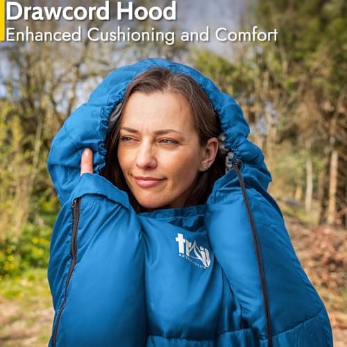 Trail Mummy Sleeping Bag For Adults, Single 3 Season Spring Autumn Winter, 300gsm, Waterproof, Outdoor Camping, Internal Pockets, Lightweight Compression Bag — view 3
