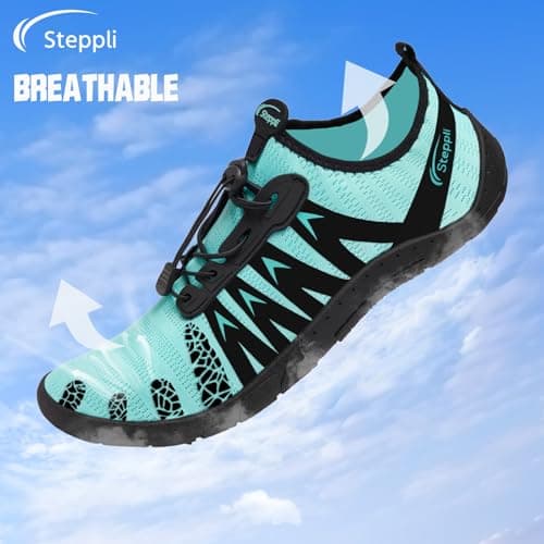 Steppli Water Shoes Beach Swim Pool Sea Surf Aqua Breathable Weitsuit Non Slip Lightweight Shoes for Men Women Turquoise EU38=UK5 — view 5