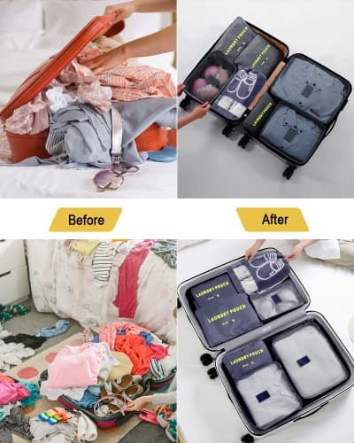 BillyBath Suitcase Organiser Travel Garment Bags, 8-in-1 Case Organiser Set, Packing Cubes, Suitcase Organiser, Packing Bags, Travel Luggage, for Clothes, Shoes, Underwear, Cosmetics — view 5