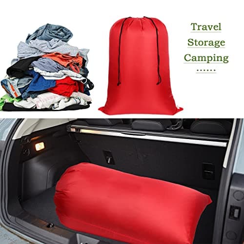 Asonen Large Laundry Bags 2 Pack, Two-way drawstring Tear-proof Portable Large Capacity Laundry Bags for Students, Apartments, Travel, Vacations, College (37 X 47 Inch, Red) — view 5