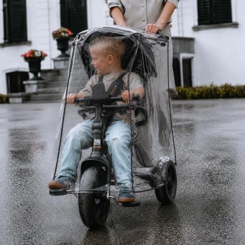 Deryan Universal Rain Cover for Tricycles, Protects Against Rain and Wind, Rain Cover for Children's Tricycles, Travel Weather Protection, Windproof and Waterproof, Transparent — view 5