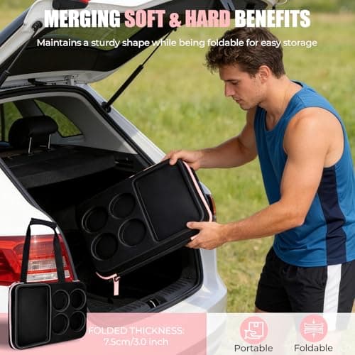 INSMEER Large Cool Bag 55 Cans 40L Foldable with Hard Top&Cup Holders — view 6