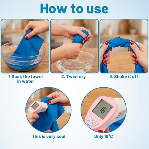 SrgPui 4 Pack Cooling Towels, 30 x 100 cm Cool Towel for Adults, Instant Cooling Towels for Hot Weather and Outdoor Activities, Reusable Neck Cooling Towel with Carrying Pouch — view 4