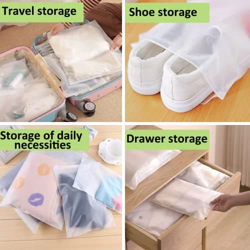 25Pcs Hospital Bag Maternity Essentials - Zip Lock Bags Travel Holiday Accessories 5 Multiple Size, Reusable Plastic Frosted Packing Storage Bags for Clothes Shoe, Luggage Organiser Pouches for Women — view 4