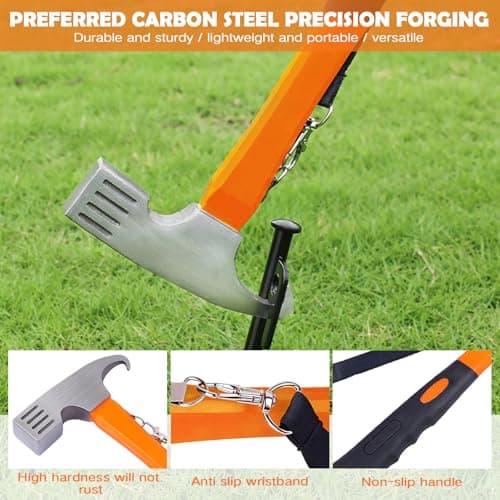 Camping Mallet Tent Peg Puller, 12" Heavy Duty Steel Hammer Stake Remover — view 6