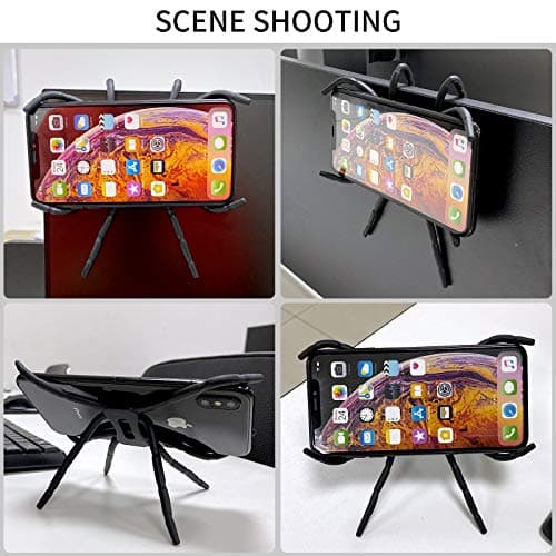 Bujingyun 2pcs Universal Smartphone Mount Bendable Phone Holder Animal Smartphone Stand Mobile Phone Cell Phone Mount for Car Hanging Cellphone Car Holder(Black) — view 5