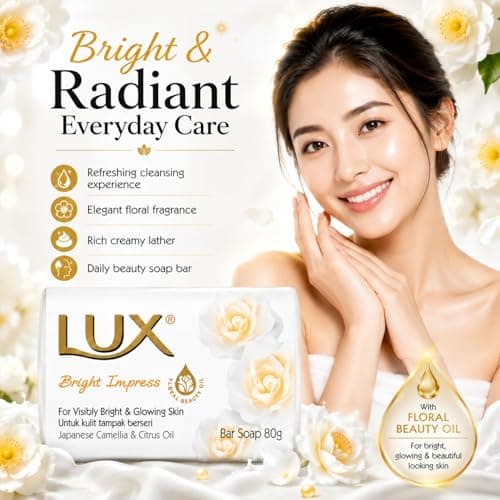 Lux Family Pack Soap Bar Bundle, 5 Pack Variety - Soft Touch, Magical Spell, Bright Impress, Aqua Sparkle, Velvet Touch, 80g Each with Soap Bag — view 4
