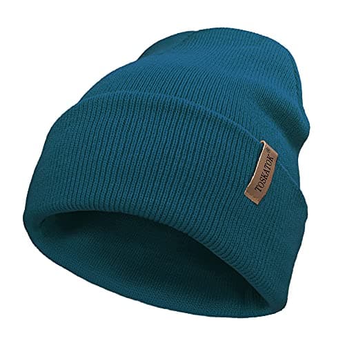 TOSKATOK Unisex Ladies Soft Feel Turn up or Slouch Knit Beanie Hat Warm Winter Woolly Hat-Teal