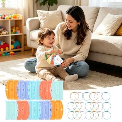 Card Organizer Rings for Kids Anti-Loss Organizer with Colored Tabs — view 3