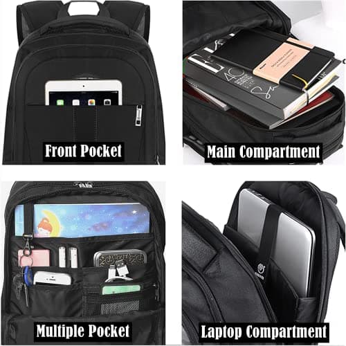 Laptop Backpack, Anti-Theft Business Travel Work Computer Rucksack with USB Charging Port, Large Lightweight College High School Bag for Boy Men Women (15.6inch) — view 3