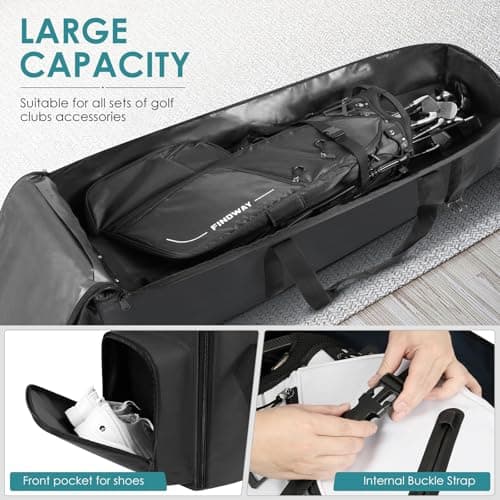 Findway Golf Travel Bag, Padded Golf Travel Bags Flight with Wheels — view 5