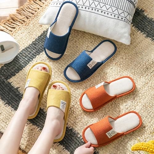 open toe slippers women House Slippers for Women Wide Fit Memory Foam — view 6