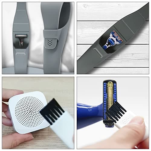Silicone Razor Travel Case, Portable Razor Protector Holder with 2 Brushes — view 6