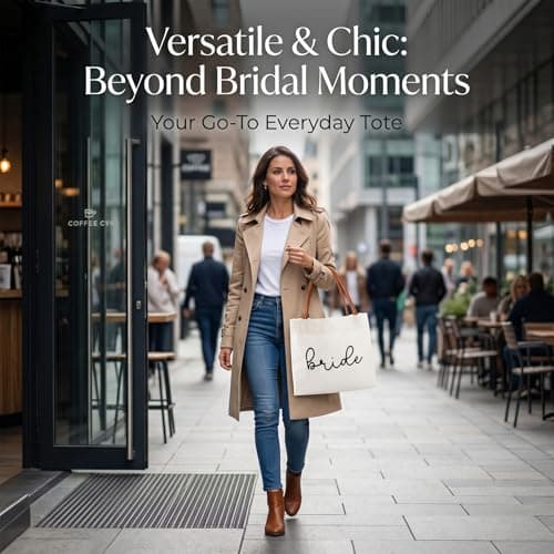 Wasise Bride Tote Bag - Bride Bag, Bridal Gifts, Newly Wed Gift, Honeymoon Gifts, Honeymoon Beach Bag, Personalised Shopping Bags, Wedding Gift for Bridal Shower Bachelorette Party Engagement Travel — view 2
