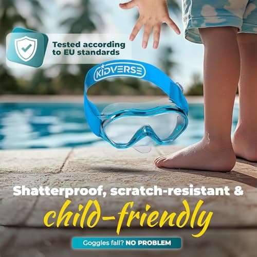 KIDVERSE Kids snorkel mask age 5 to 15 - Snorkel mask kids - Diving goggles with fabric or silicone strap - Snorkelmask set — view 5