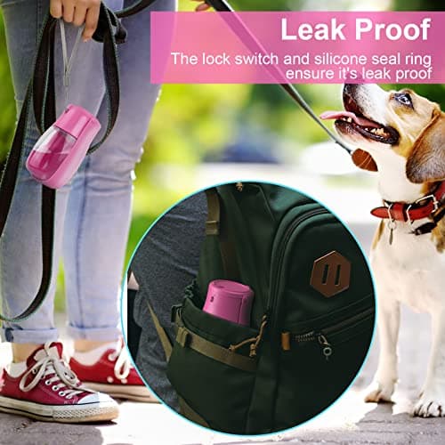 Gezimetie Dog Water Bottle - Foldable Dog Water Dispenser for Walking with Dog Waste Bag, Portable Pet Water Bottle for Travel, BPA Free Water Bottle for Cat, Rabbit,Puppy and Other Animal 300ML — view 5